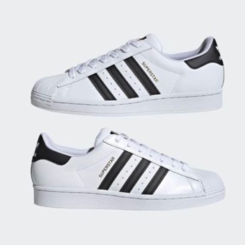 Adidas superstar shoes white original white size 8